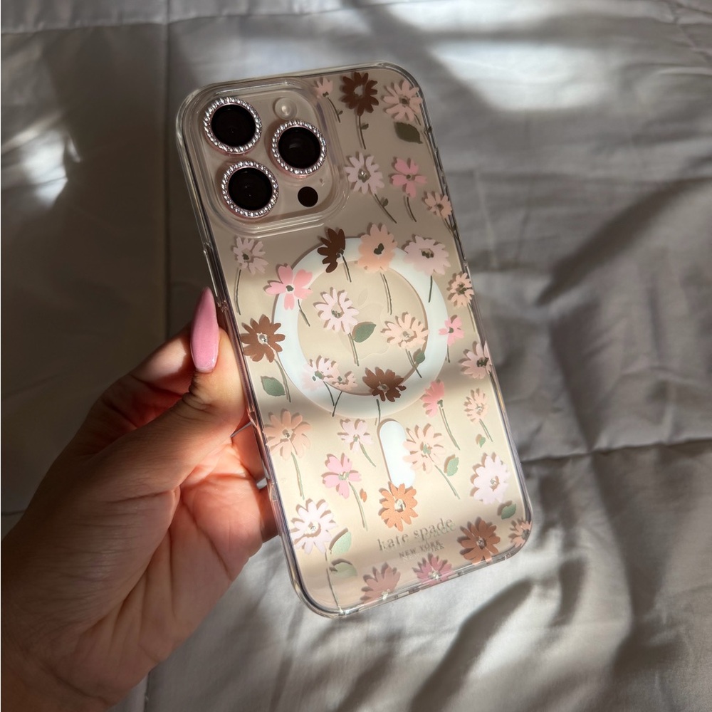 Kate Spade Floral iPhone Case - Pink and Brown